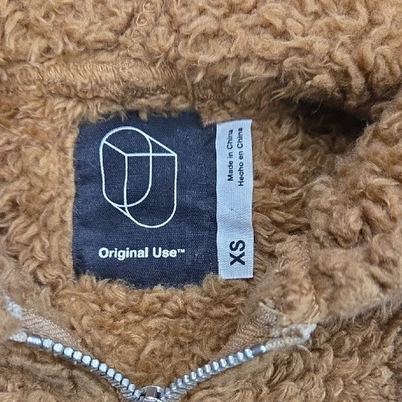 Original Use Brown Sherpa Hoodie XS - Picture 4 of 4